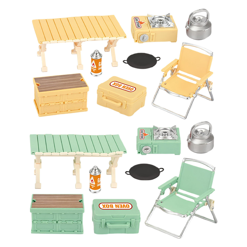 Kids Outdoor Folding Chair - 16Pcs Miniature Camping Chair Set Realistic