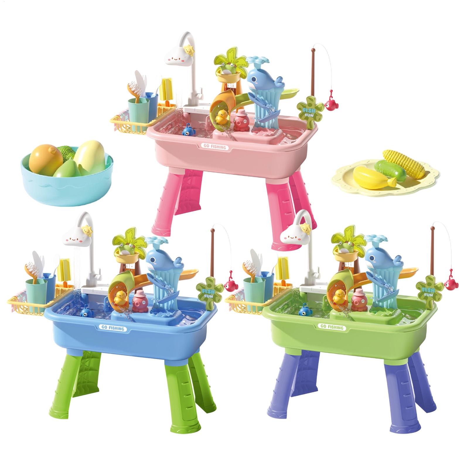 Kids Outdoor Sensory Table - 43Pcs Electric Kids Water Table Play