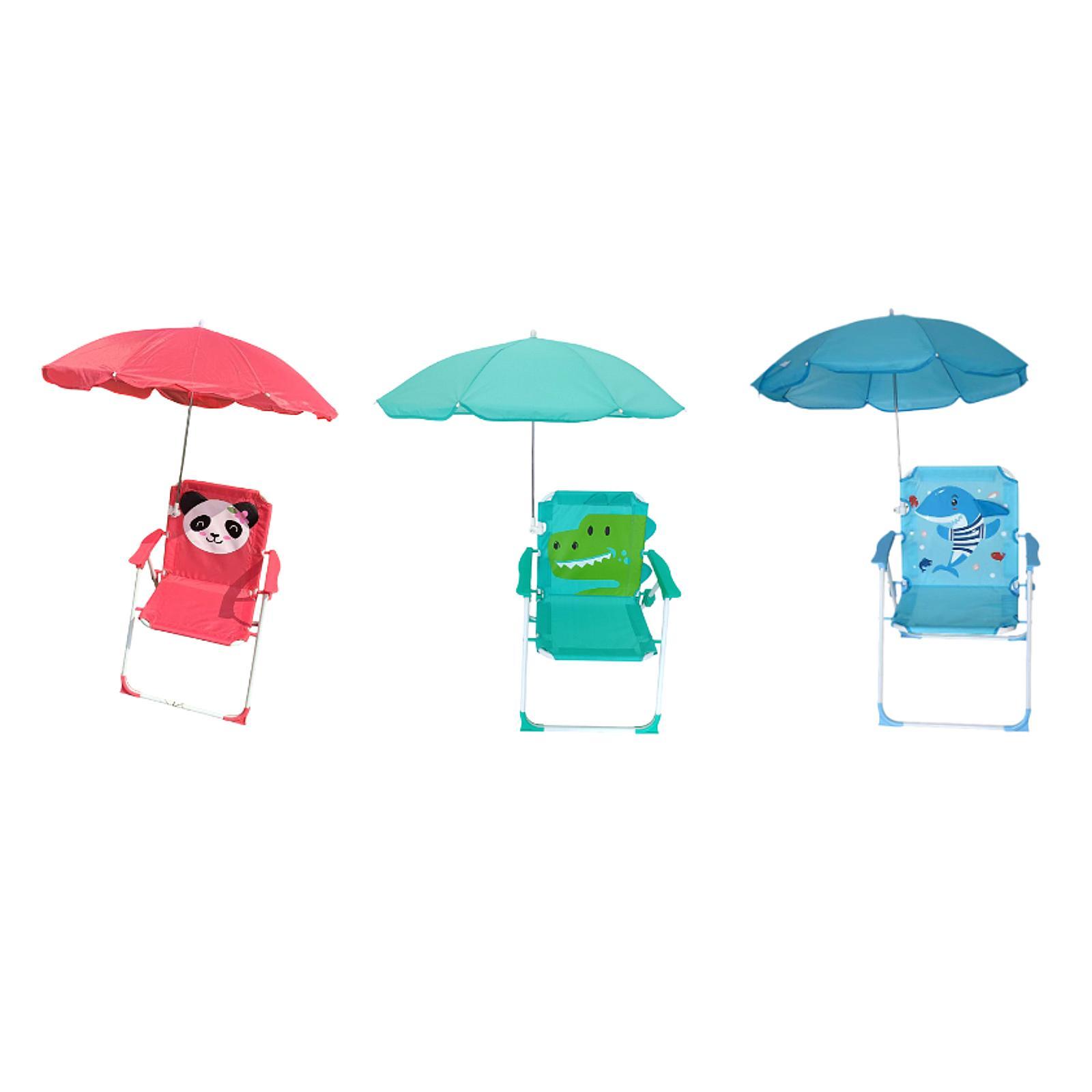 Kids Outdoor Foldable Chair - Kids Beach Chairs with Umbrella Foldable