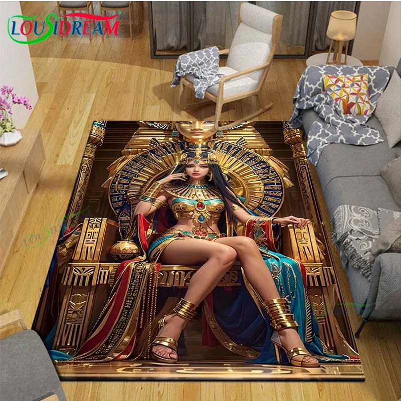 Kids Outdoor Yoga - Egyptian Pharaoh- goddess-Runes Printed Carpets Living