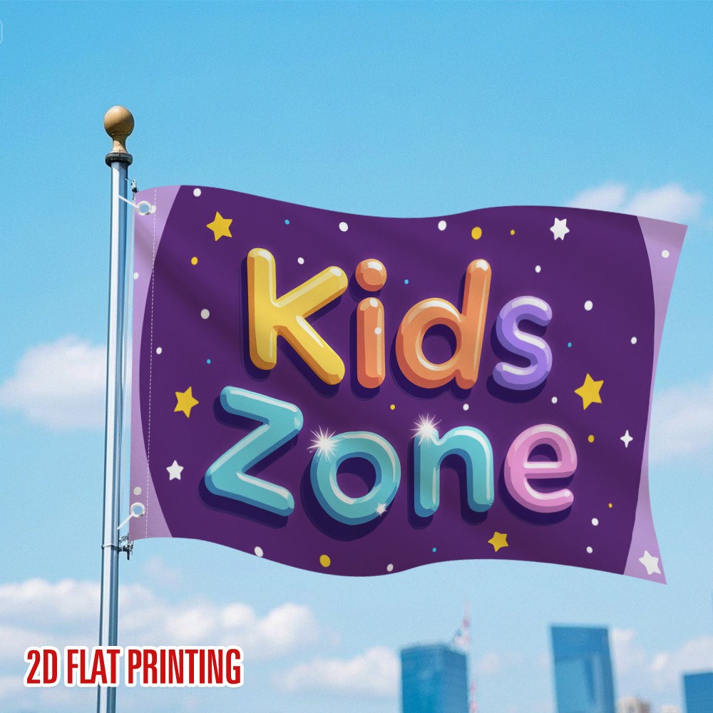 Kids Outdoor Zone - Kids Zone Garden Flag Durable Polyester