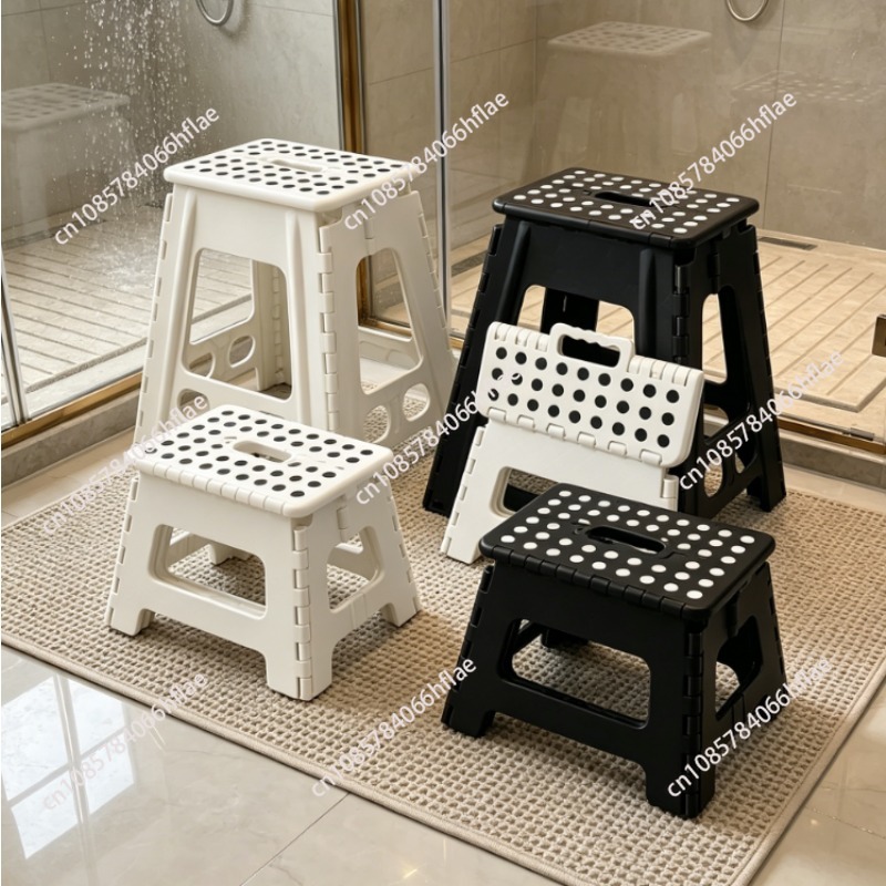 Kids Outdoor Foldable Chair - Thickened Plastic Folding Stool, Portable Foldable