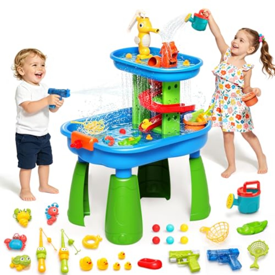 Kids Outdoor Sensory Table - Outdoor water table for kids 3-8,