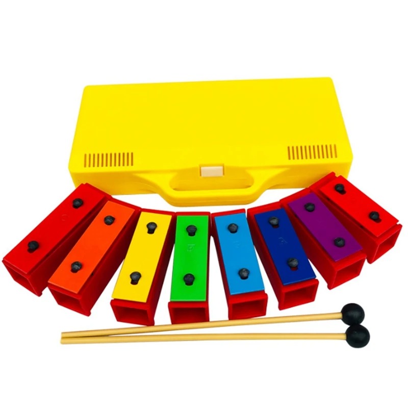 Kids Outdoor Xylophone - Portable 8 Notes Chromatic Xylophone Glockenspiel