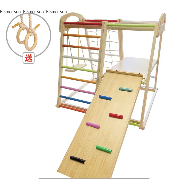 Kids Outdoor Climbing Structure - Wooden Climbing Frame Indoor Playground Indoors