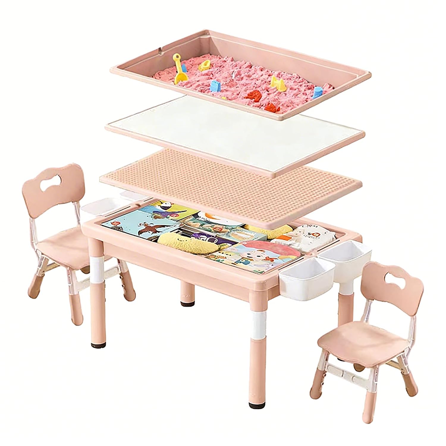 Kids Outdoor Sensory Table - Kids Activity Table with Storage, Sand