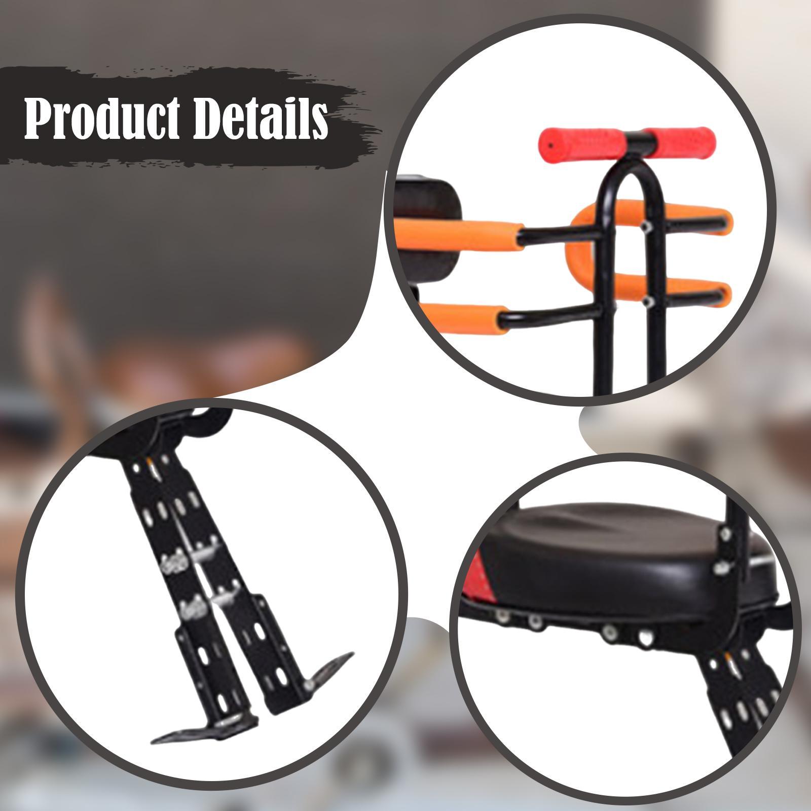 Kids Outdoor Foldable Chair - Foldable Kids Bike Seat with Guardrail