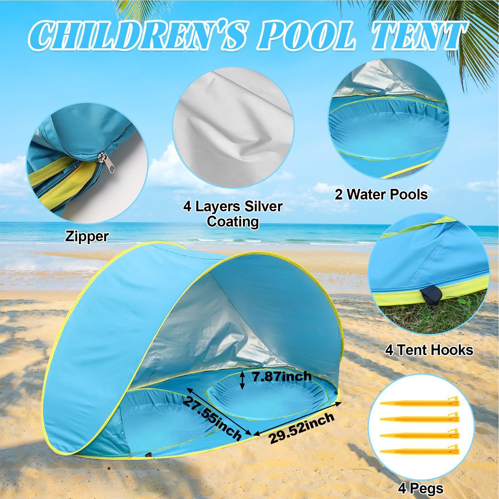 Kid Beach Tent With Pool UV Pr - Kids Outdoor Tent review and price