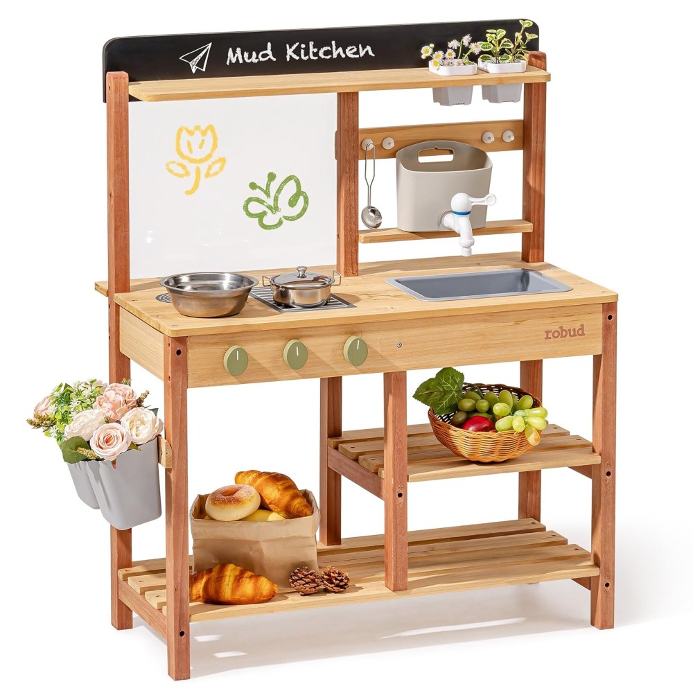 US Shipping Wooden Mud Kitchen - Kids Outdoor Sink review and price