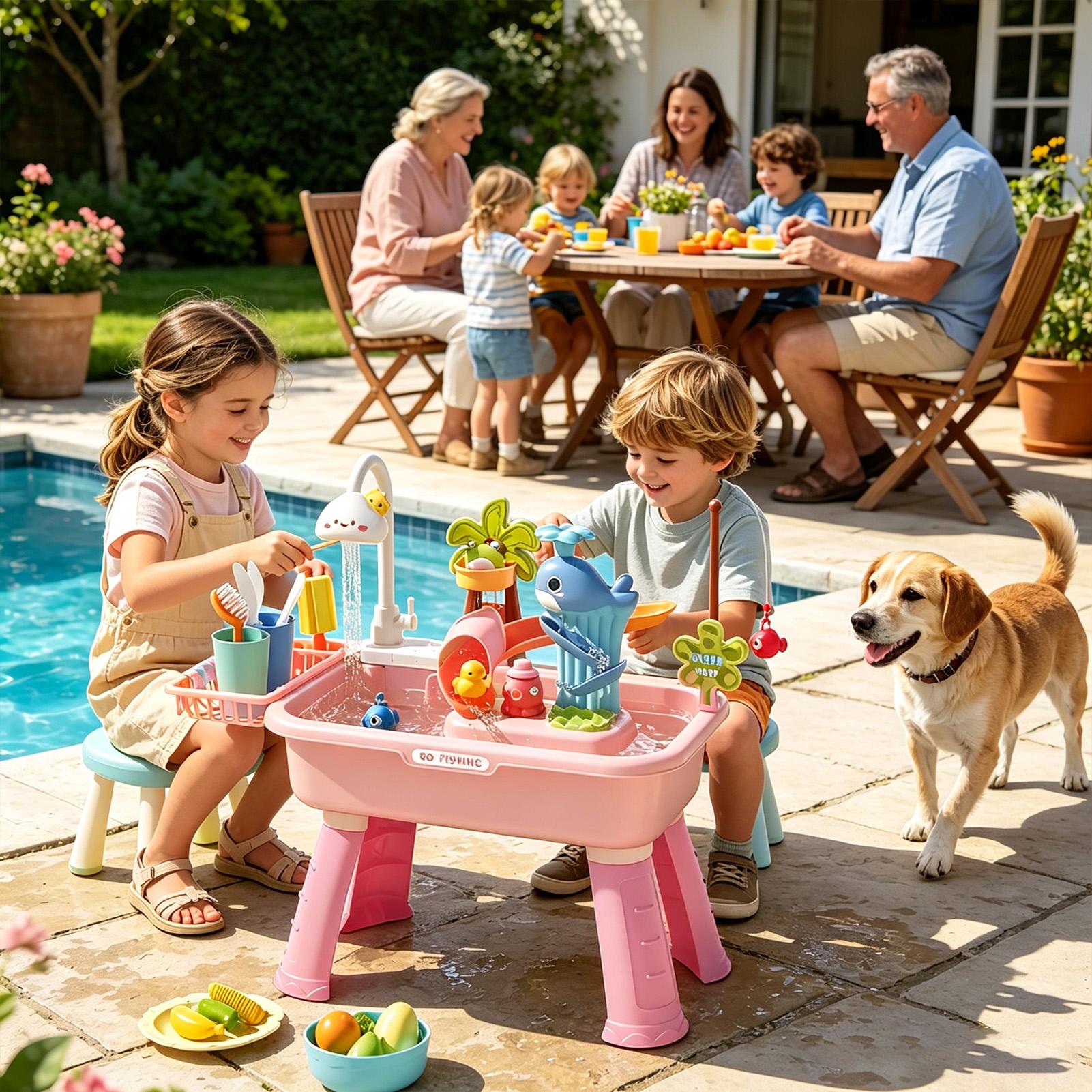 Kids Water Table with Pump, Se - Kids Outdoor Sensory Table review and price