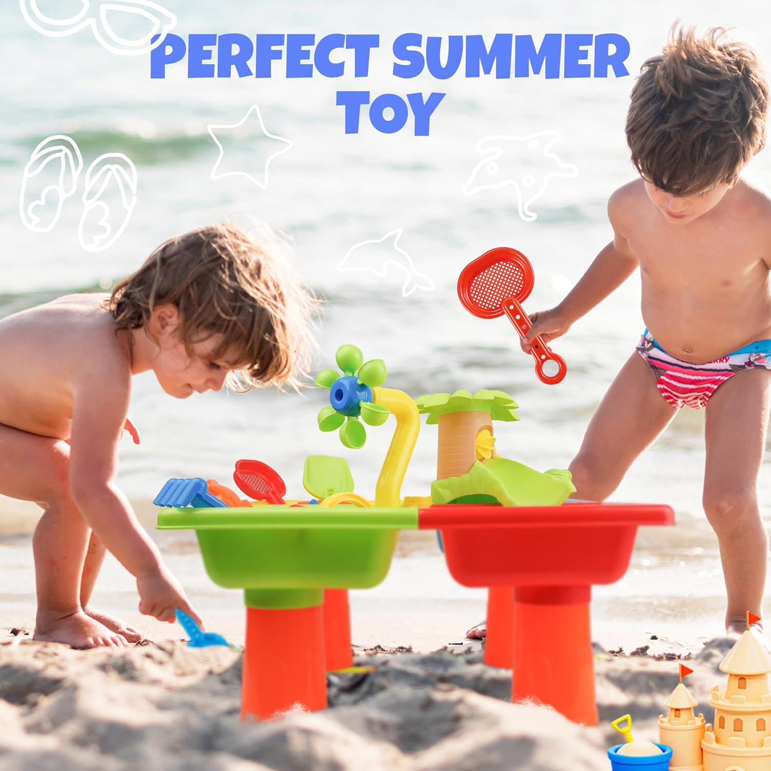 4 In 1 Kids Water and Sand Out - Kids Outdoor Sensory Table review and price