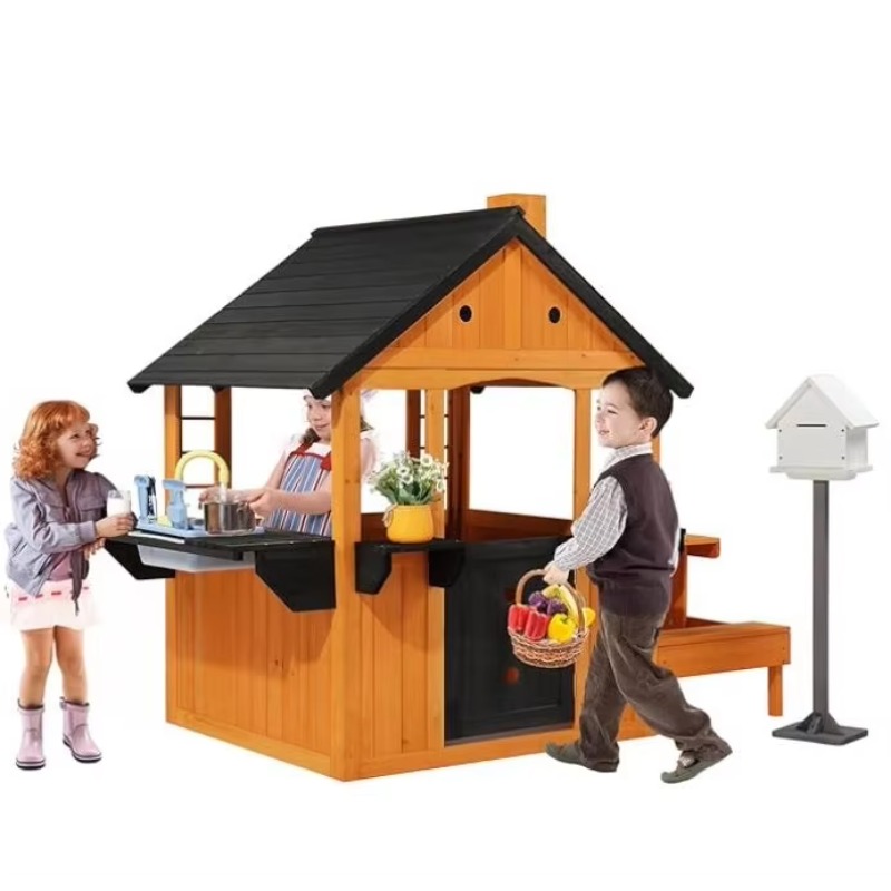 Kids Wooden Playhouse for Outd - Kids Outdoor Sink review and price