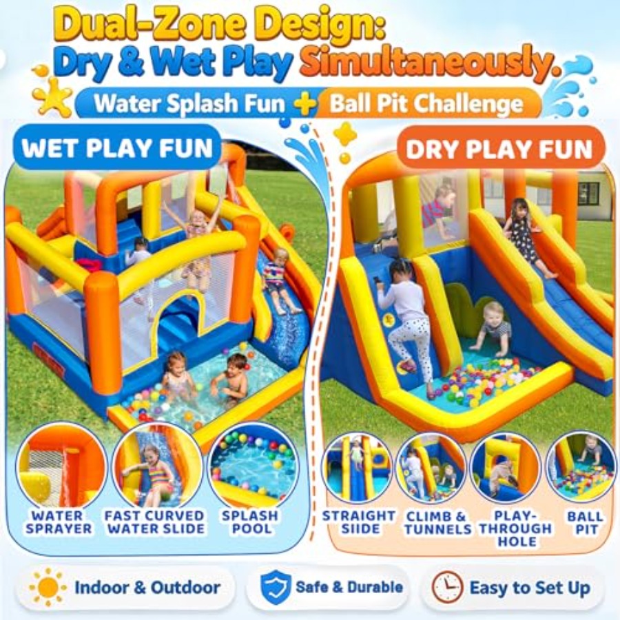Outdoor bounce house water sli - Kids Outdoor Zone review and price