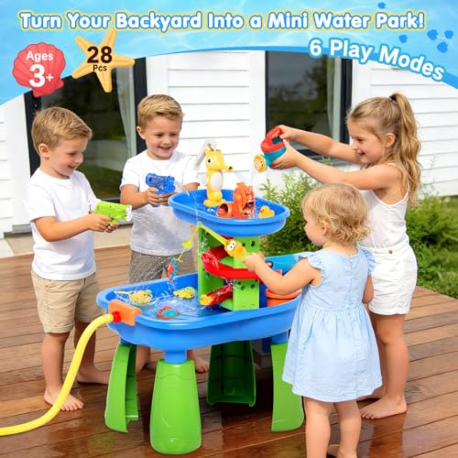 Outdoor water table for kids 3 - Kids Outdoor Sensory Table review and price