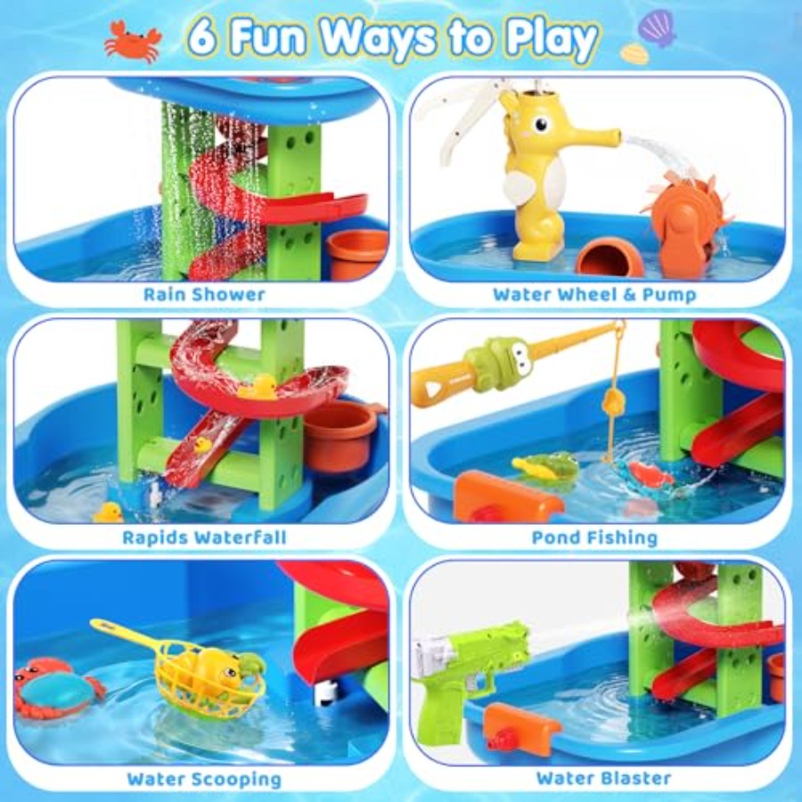 Outdoor water table for kids 3 - Kids Outdoor Sensory Table review and price