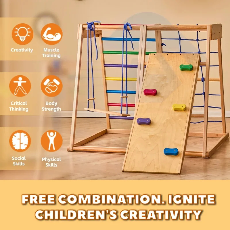 Wooden Climbing Frame Indoor P - Kids Outdoor Climbing Structure review and price