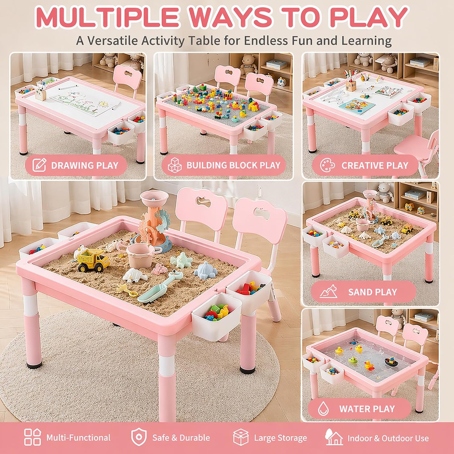 Kids Activity Table with Stora - Kids Outdoor Sensory Table review and price