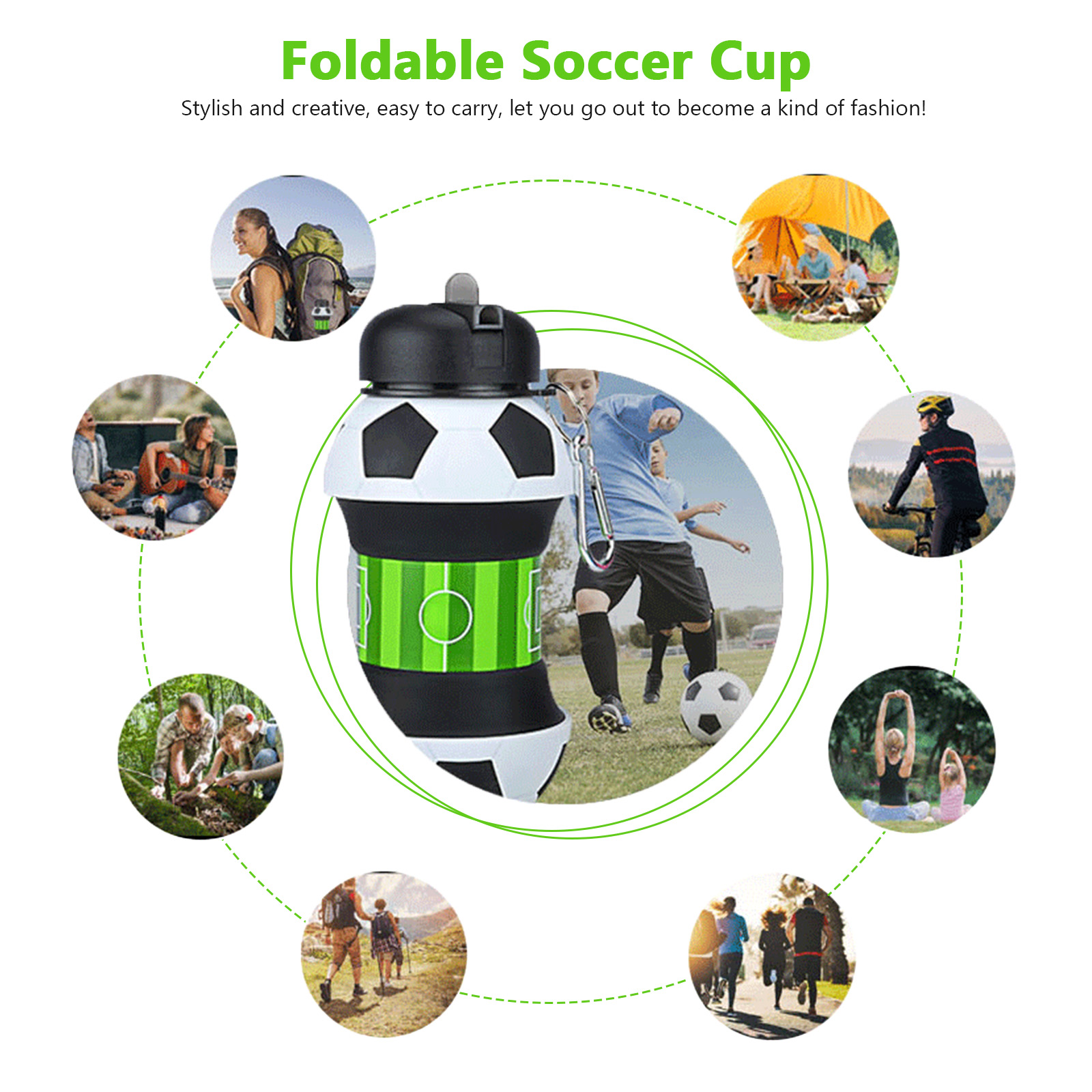 550ml Foldable Football Water  - Outdoor Kid Friendly review and price