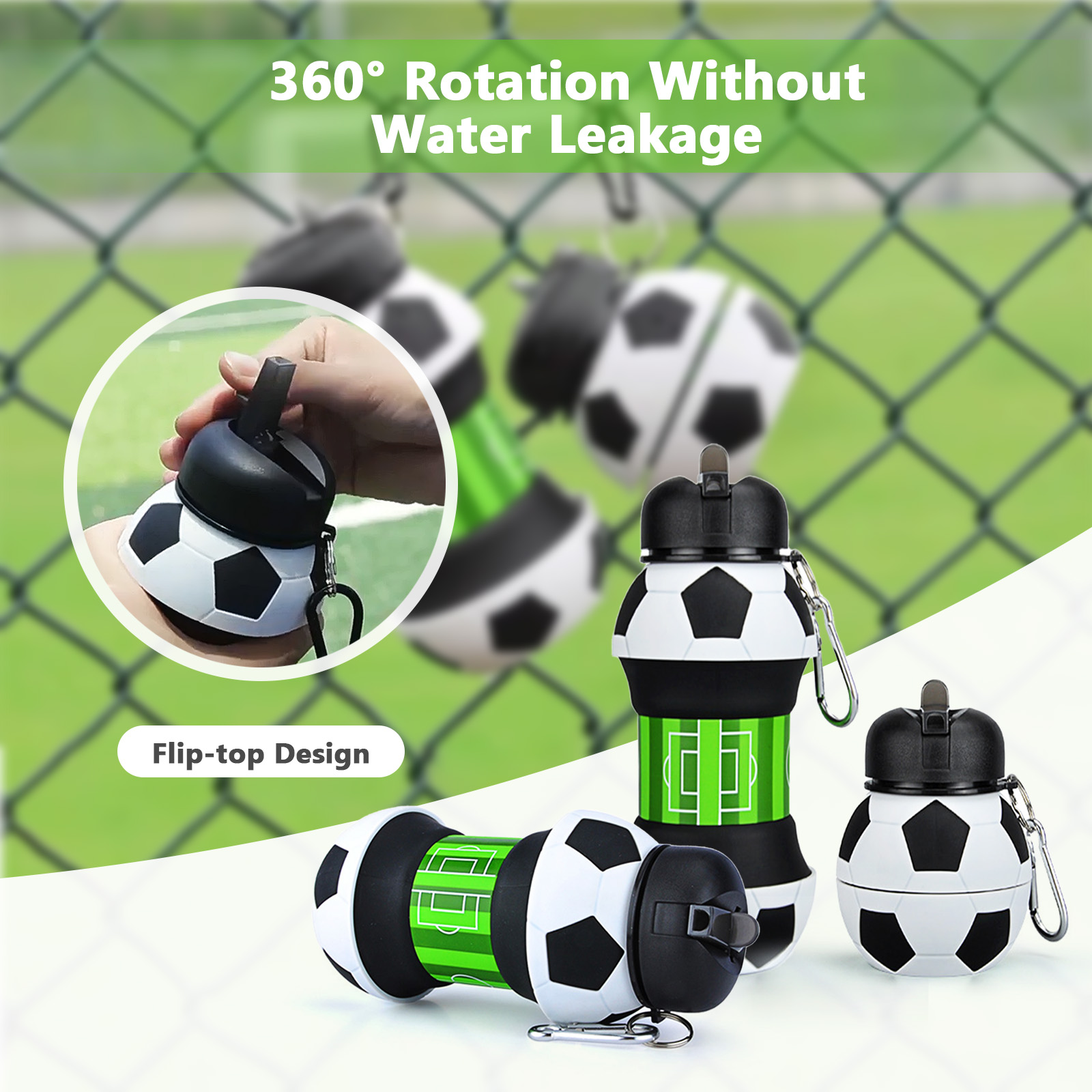 550ml Foldable Football Water  - Outdoor Kid Friendly review and price