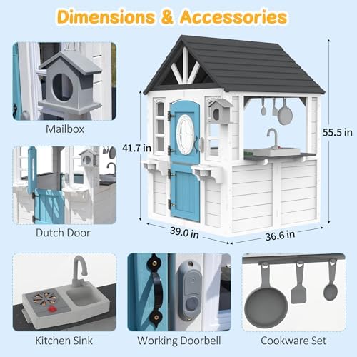 Wooden Kids Playhouse with Kit - Kids Outdoor Sink review and price